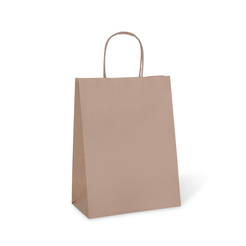 #2 Kraft Brown Kraft Recycled Paper Twist Handle Bags - Paper Pak ...