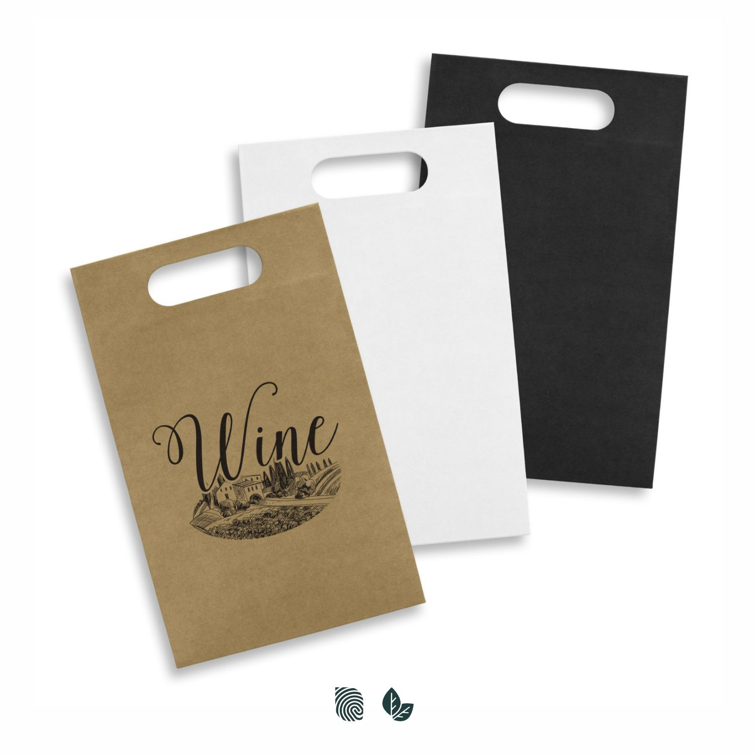 Die Cut Wine Paper Bags - Custom Printed - 129197