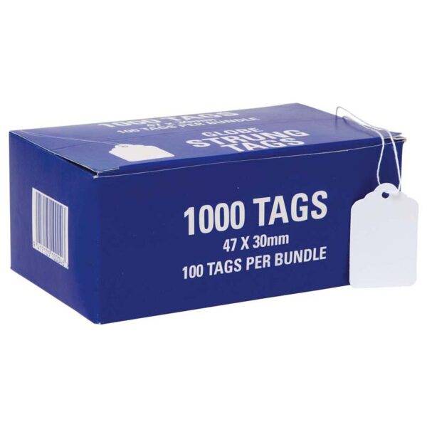 Globe Hardware Tags Strung 26H 47x30mm Box 1000