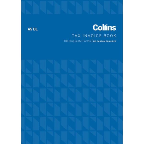 Collins Tax Invoice Books A5DL 100 No Carbon Required