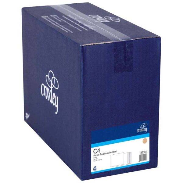 Croxley Envelope C4 Manilla Seal Easi Pocket Box 250 229x324 133302