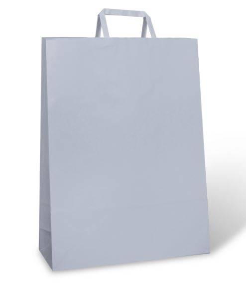 Flat Fold Paper Handle Carry Bags - #75 - 320x145x340mm - WHITE - (singles)