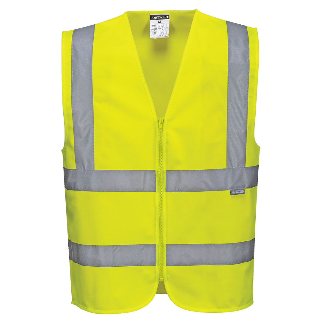 C375 - Hi-Vis Zipped Band and Brace Vest YELLOW