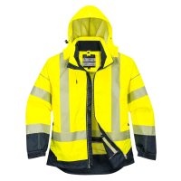 T403 - PW3 Hi-Vis Breathable Rain Jacket Yellow/Navy - Large