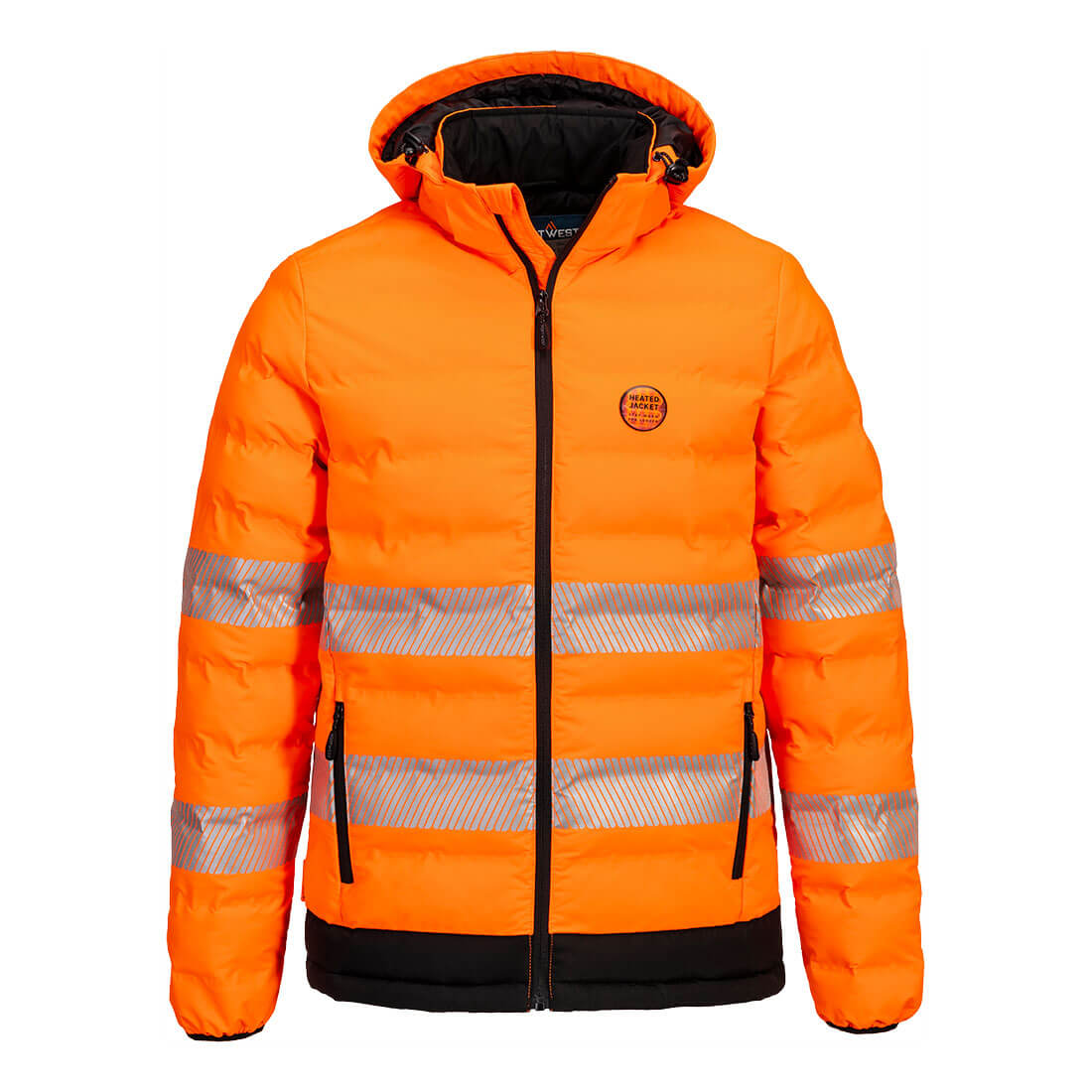S548 - Hi-Vis Ultrasonic Heated Tunnel Jacket Orange/Black - Large