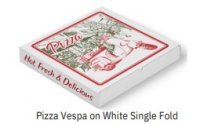 TREND Pizza Boxes - New Italian Pizza Inspired Designs - 12" Vespa on White - Pack of 100