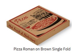 TREND Pizza Boxes - New Italian Pizza Inspired Designs - 12" Roman on Brown - Pack of 100