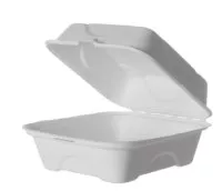 Vanguard® Sugarcane Clamshells - 6x6x3" - 150x150x75mm - 500/ctn - P399S0398