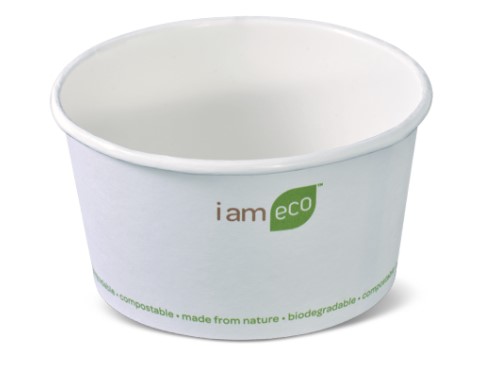 I am eco™ Compostable Bowls - 12oz paper Eco Bowl - 360ml - 500/carton - N701S0229