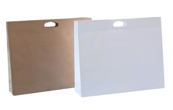 Extra Large Gusseted Diecut Handle Paper Bag - 540x150x440mmmm - Brown Kraft - ISXLK - Carton of 100