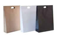 Large Portrait Gusseted Diecut Handle Paper Bag - 360x125x510mmmm - Black - ISLGB - Carton of 100