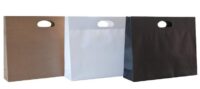 Medium Landscape Gusseted Diecut Handle Paper Bag - 380x100x300mm - Black - ISMLB - Carton of 200