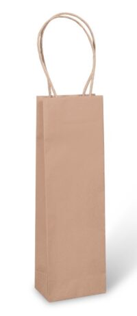 1 Bottle Bag - Kraft Paper Twist Handle - 110x70x350mm