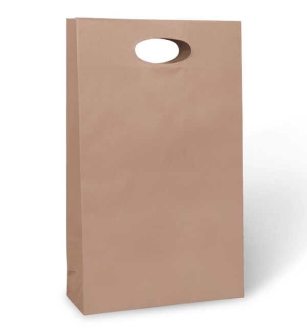 3 Bottle Bag - Kraft Die-Cut Handle - 255x90x420mm