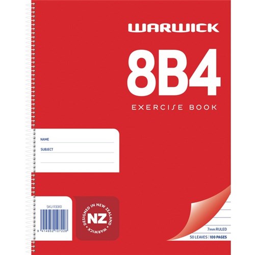 Warwick 8B4 Spiral Exercise Book