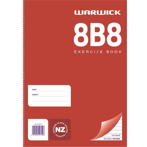 Warwick 8B8 Spiral Exercise Book