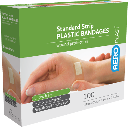P101 -AeroPlast™ Plastic Plasters 72mm × 19mm – Box of 100