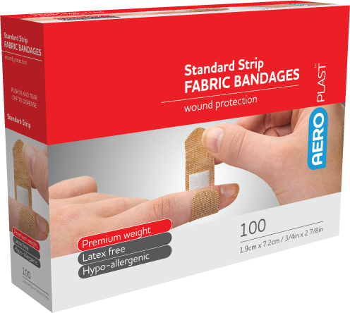 P501 – AeroPlast™ Premium Fabric Plasters 7.5cm × 1.9cm – Box of 100