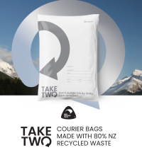A4 NZ Recycled Courier Bag - 240x325mm +60mm flap White/Grey - Carton of 1000