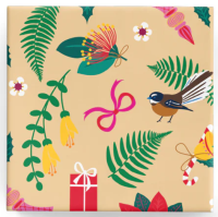 Kiwi Kowhai Christmas Wrapping Paper - BW25 XKK CRM - 600mm x 40m