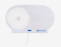 Double Mini Jumbo Toilet Roll Dispenser White - D34W
