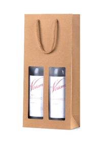 Wine Bag with Window - Double Bottle - 180x90x390mm - 100/carton